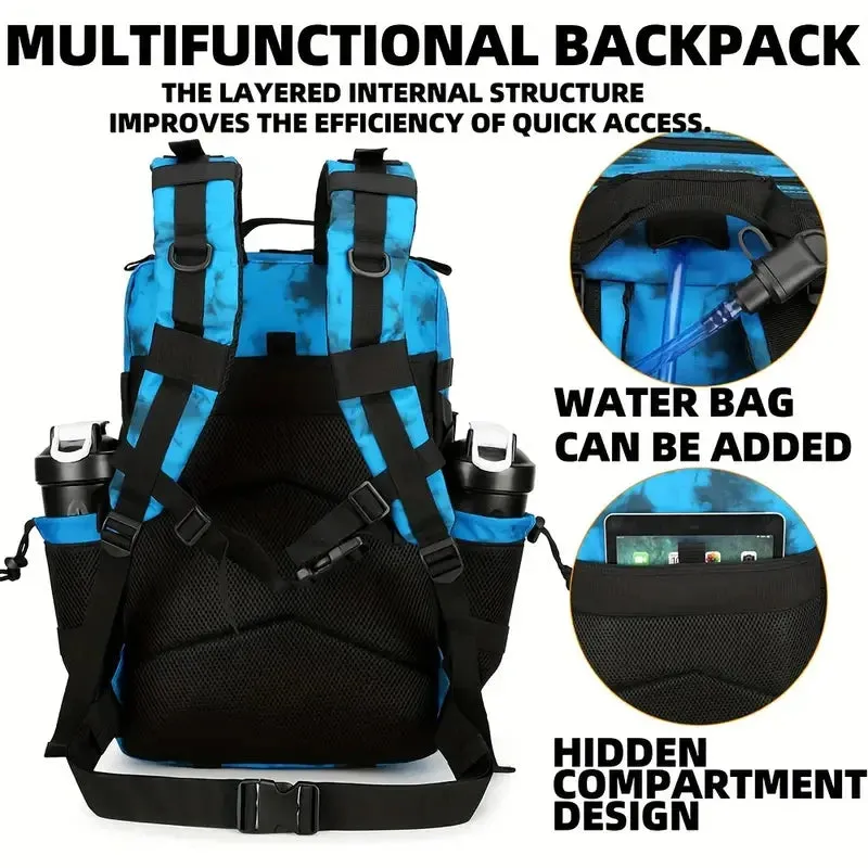 45L 3P Military Molle "Ice Blue Camouflage" Tactical Backpack