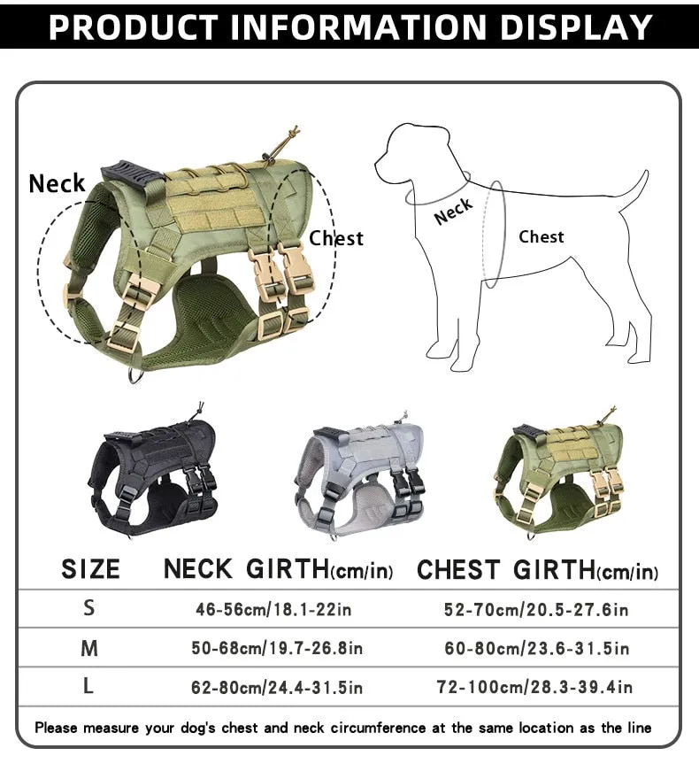 Adventure Paws: Tactical Dog Harness - Your Perfect Outdoor Training and Walking Companion for Medium and Large Dogs!