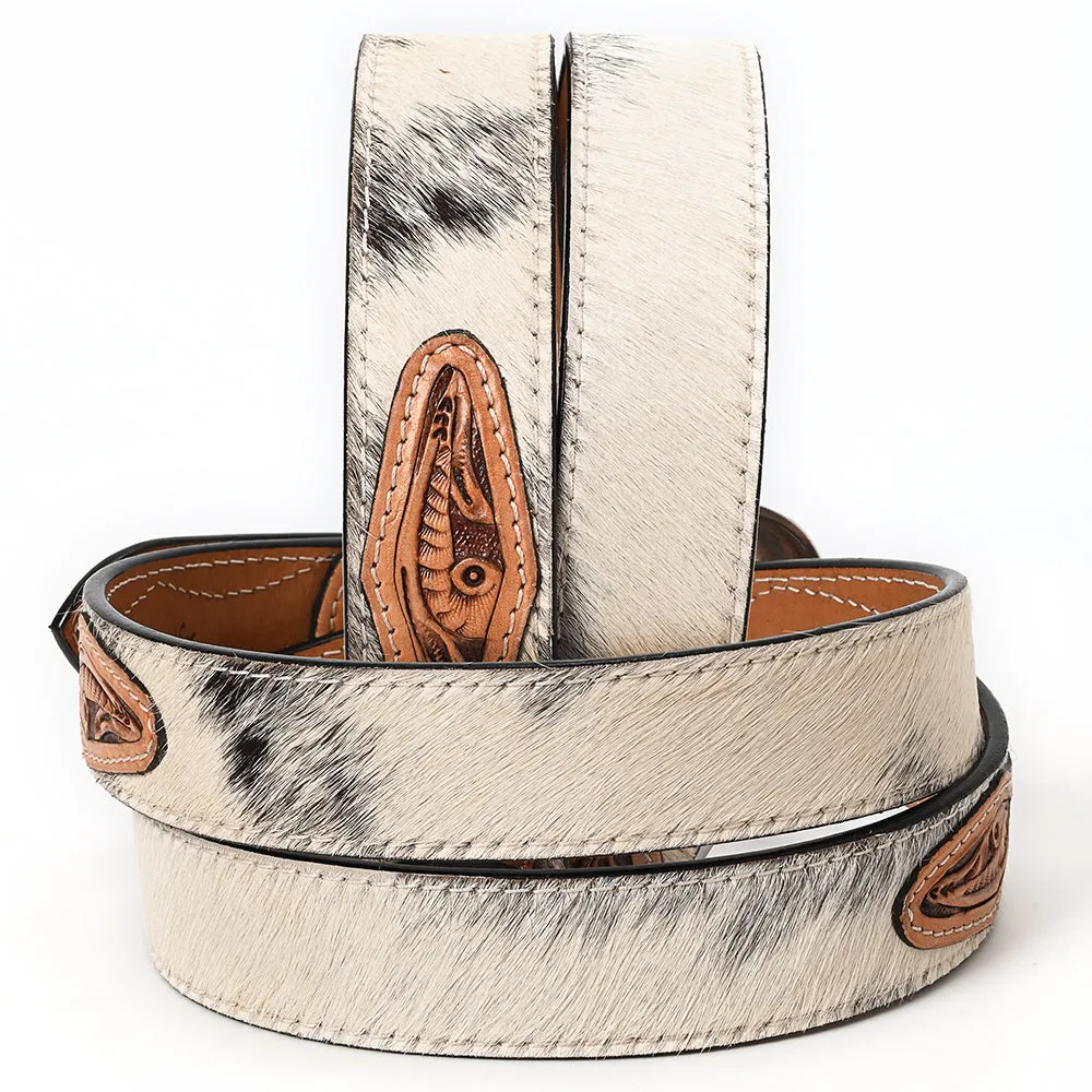 American Darling ADBLF202-L Beautifully Hand Tooled Hair-On Genuine American Leather Belt Men and  Women
