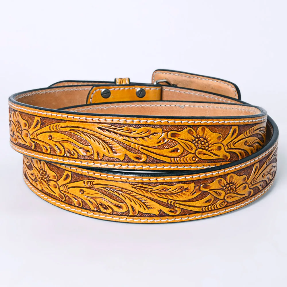American Darling ADBLF232-L Beautifully Hand Tooled Genuine American Leather Belt Men and  Women