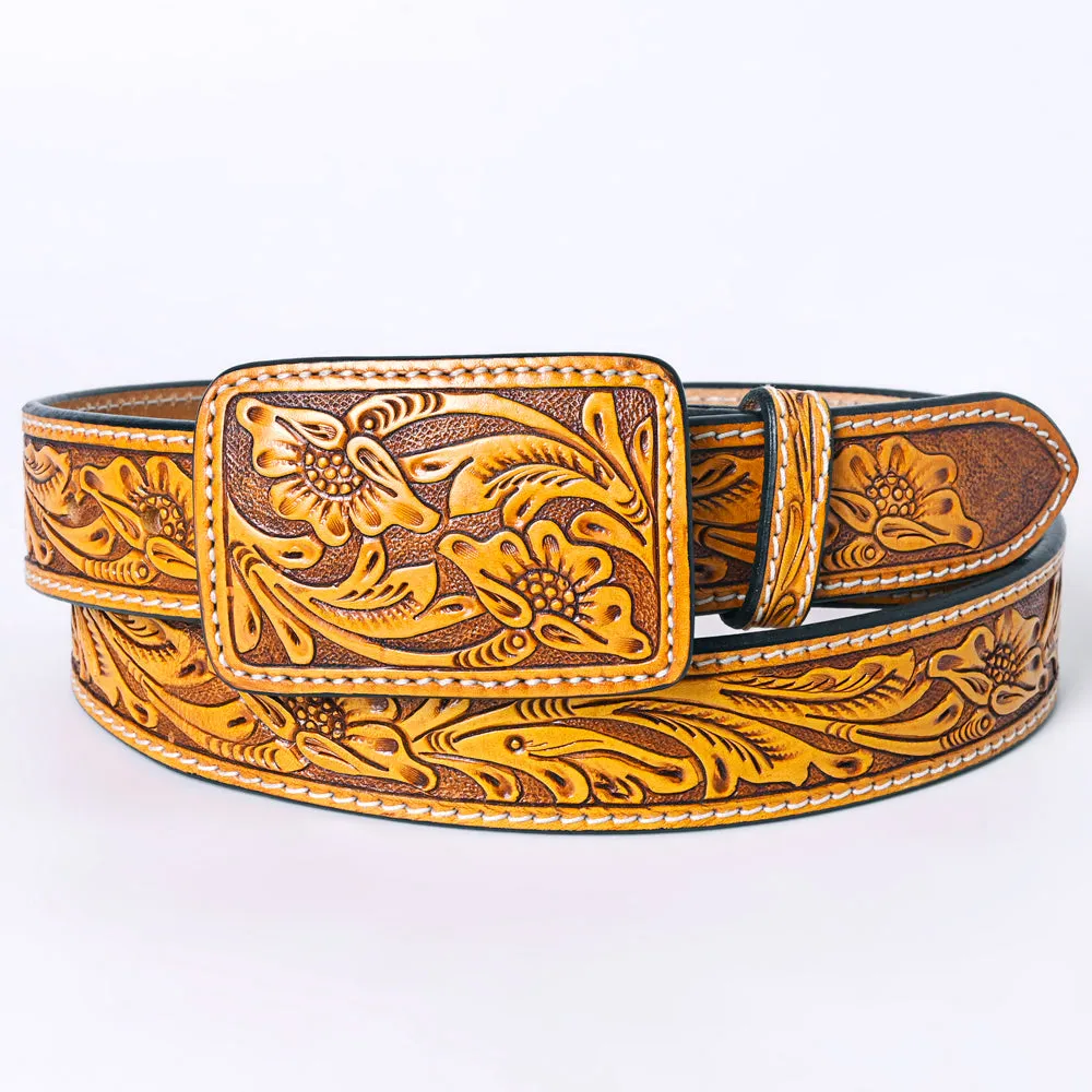American Darling ADBLF232-L Beautifully Hand Tooled Genuine American Leather Belt Men and  Women