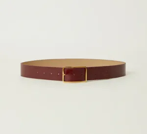 B-Low the Belt - Milla Gloss Leather Belt in Burgendy and Gold