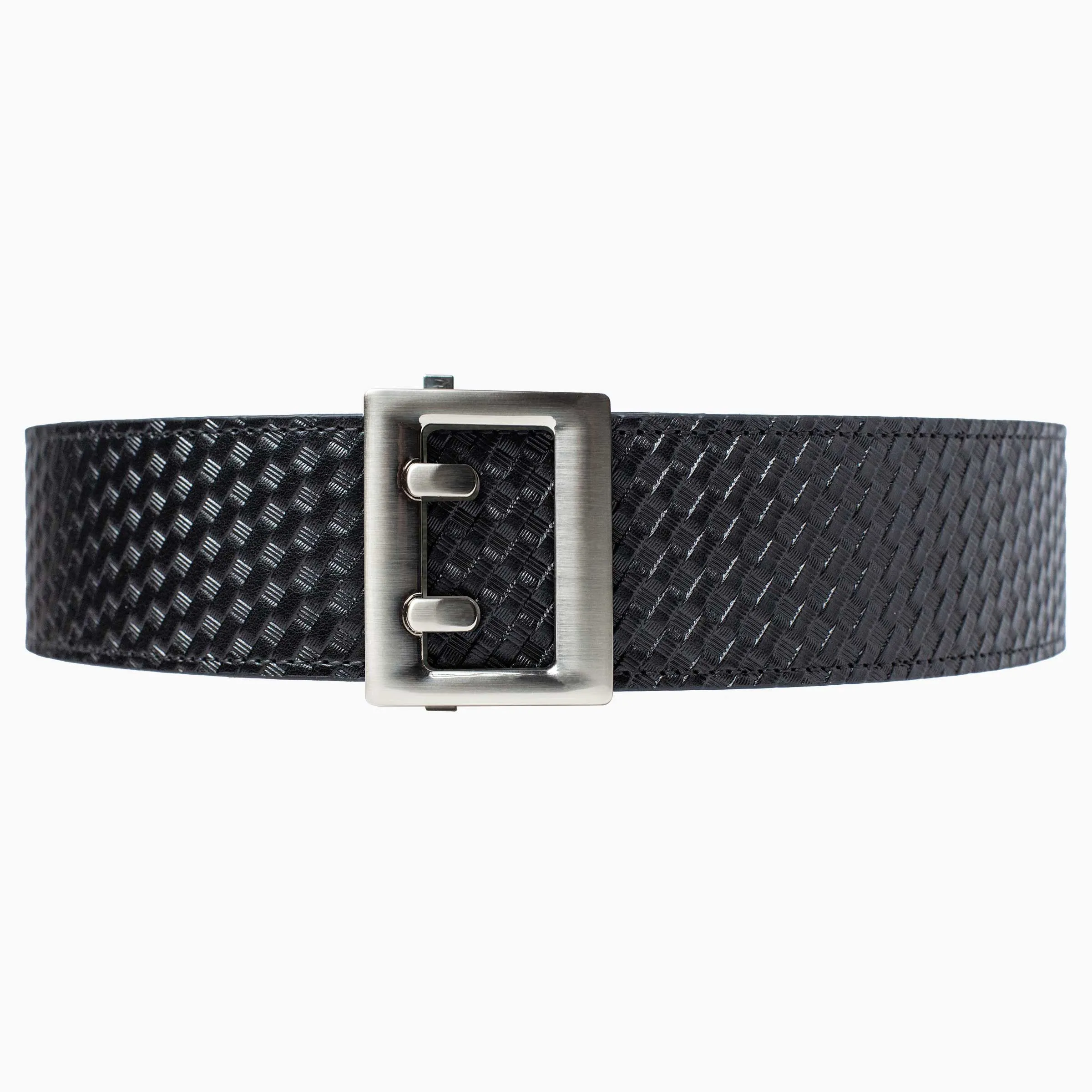 Basket Weave Duty Ratchet Belt, Nickel Buckle, 2.25" [57mm]