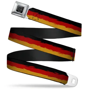 BD Wings Logo CLOSE-UP Full Color Black Silver Seatbelt Belt - German Flag Stripes Distressed Painting Webbing
