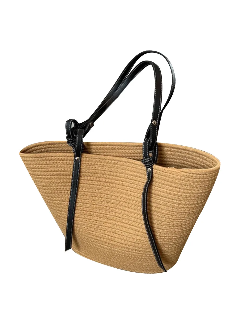 Beach-Style Woven Large Capacity Shoulder Tote Bag