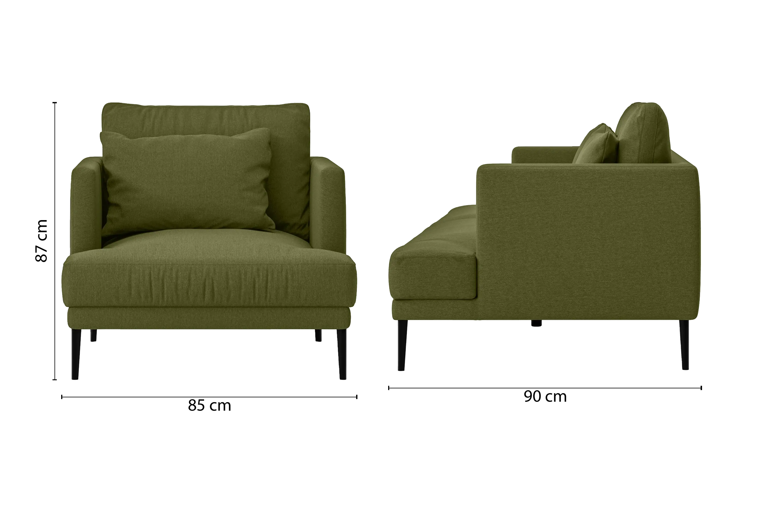 Bisceglie Armchair Olive Linen Fabric