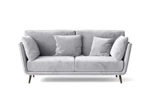 Bologna 2 Seater Sofa Silver Velvet