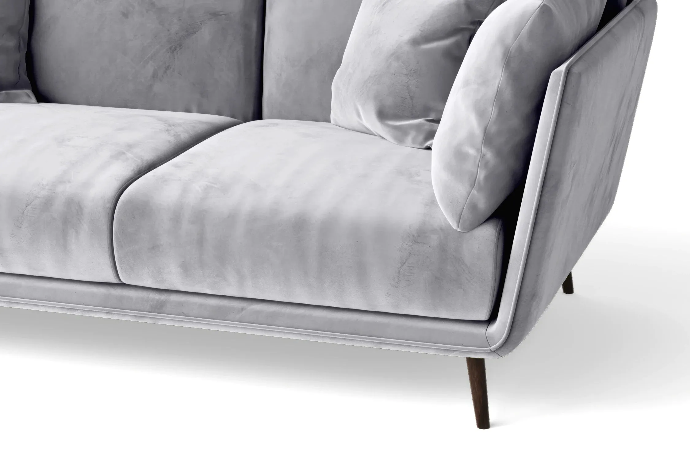 Bologna 2 Seater Sofa Silver Velvet