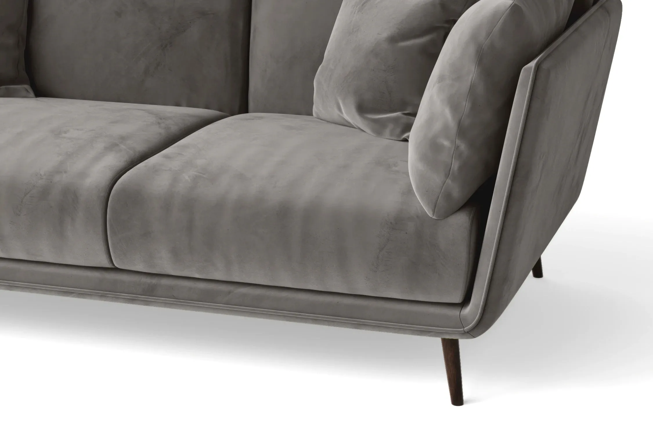 Bologna 4 Seater Sofa Grey Velvet