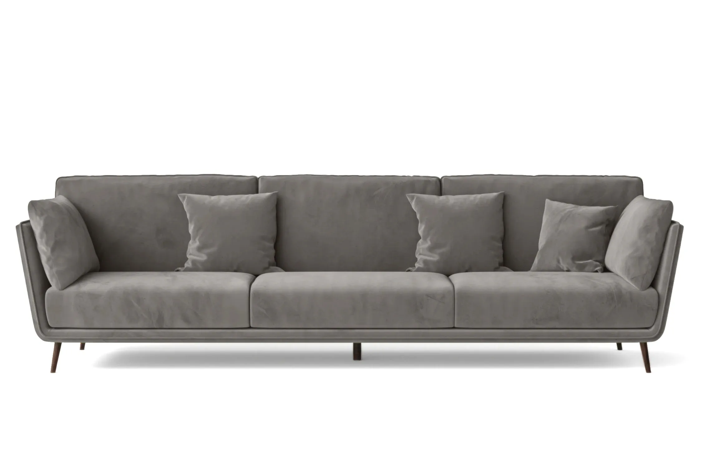 Bologna 4 Seater Sofa Grey Velvet