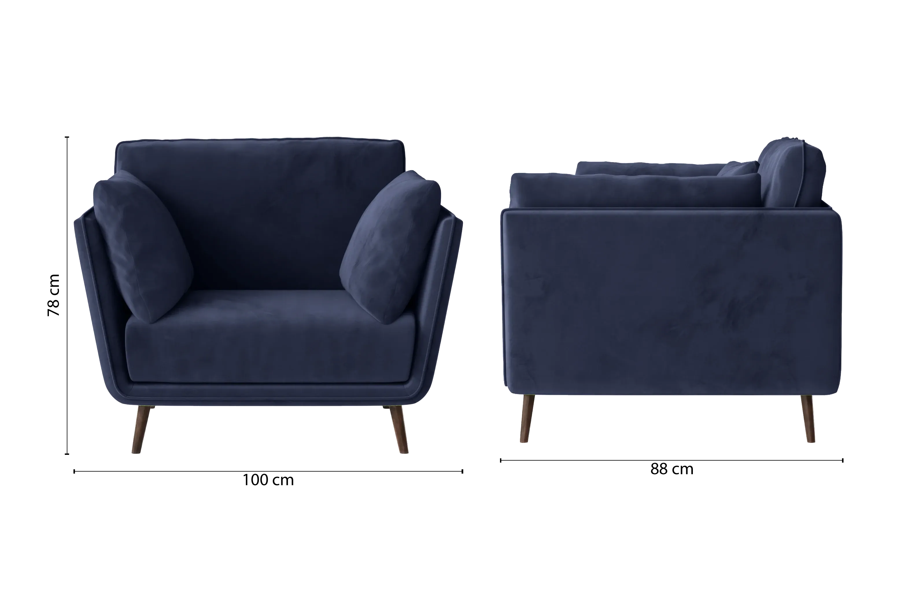 Bologna Armchair Dark Blue Velvet