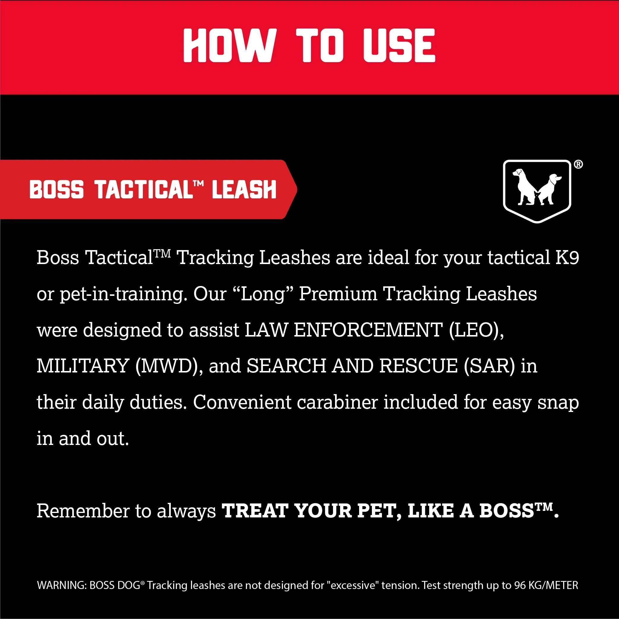 Boss Dog® Boss Tactical™ Camo Blue Leash 1" x 6ft