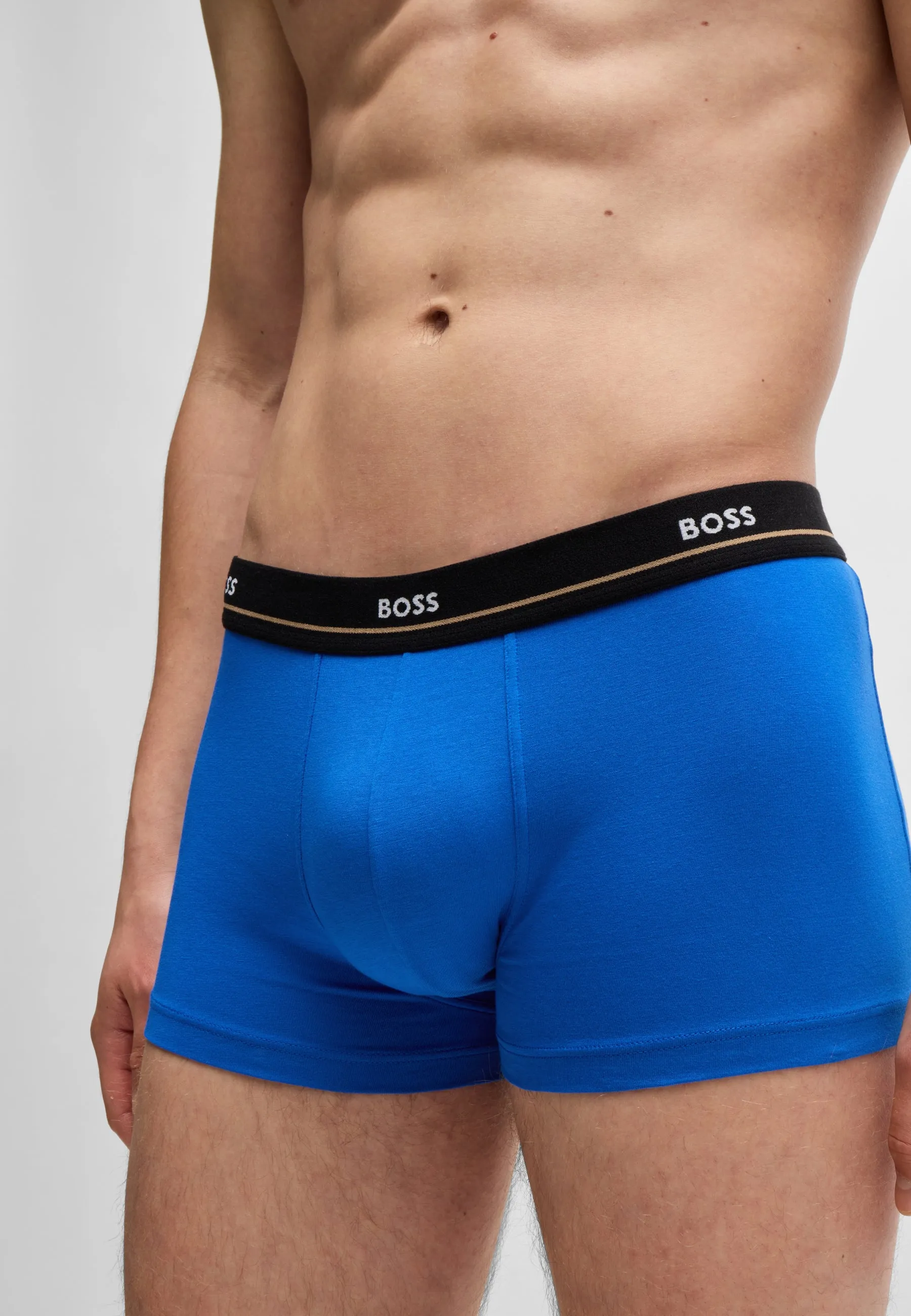 BOSS Men's Essential 5 Pack Trunks - Black/Blue/Red