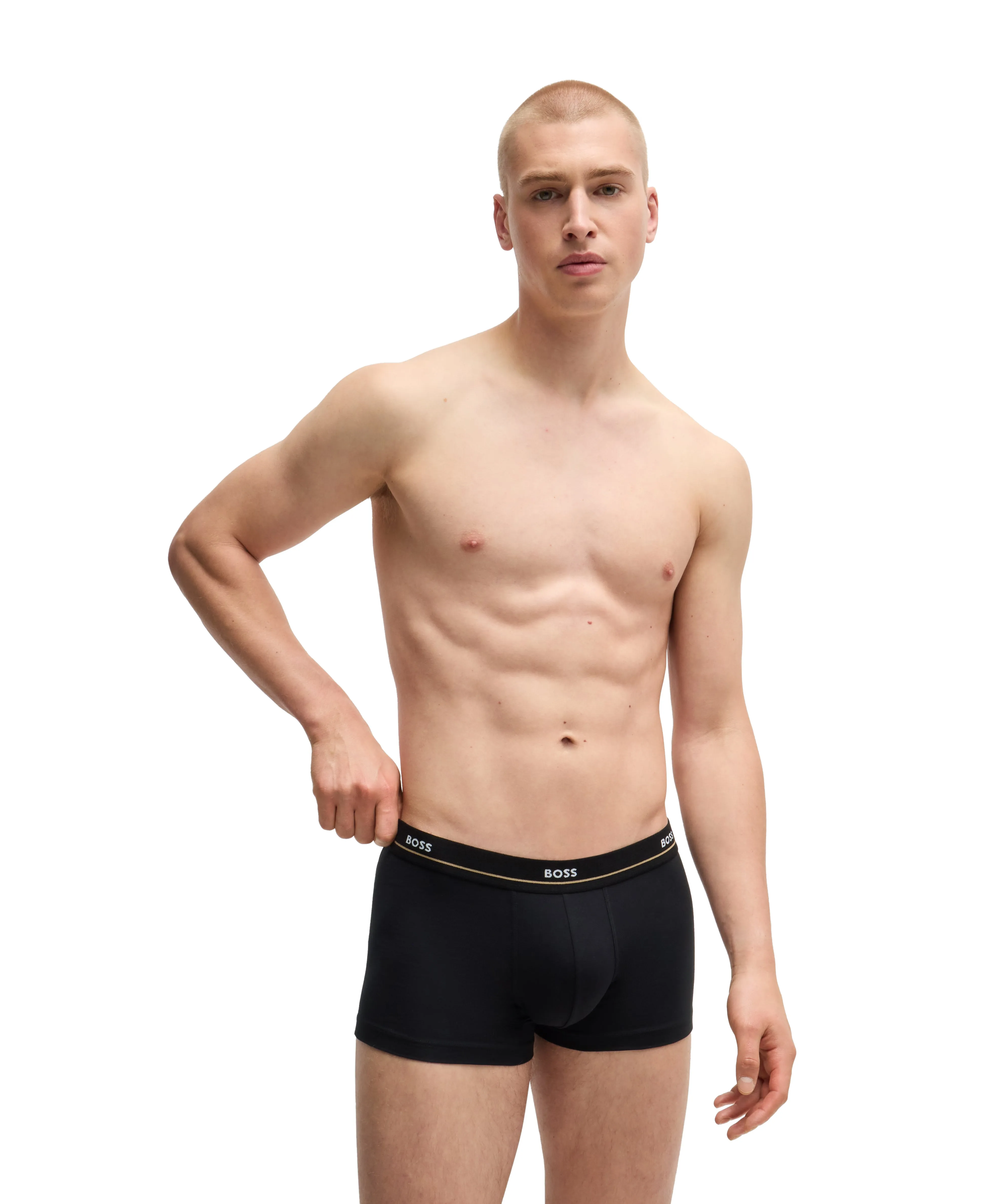 BOSS Men's Essential 5 Pack Trunks - Black/Blue/Red