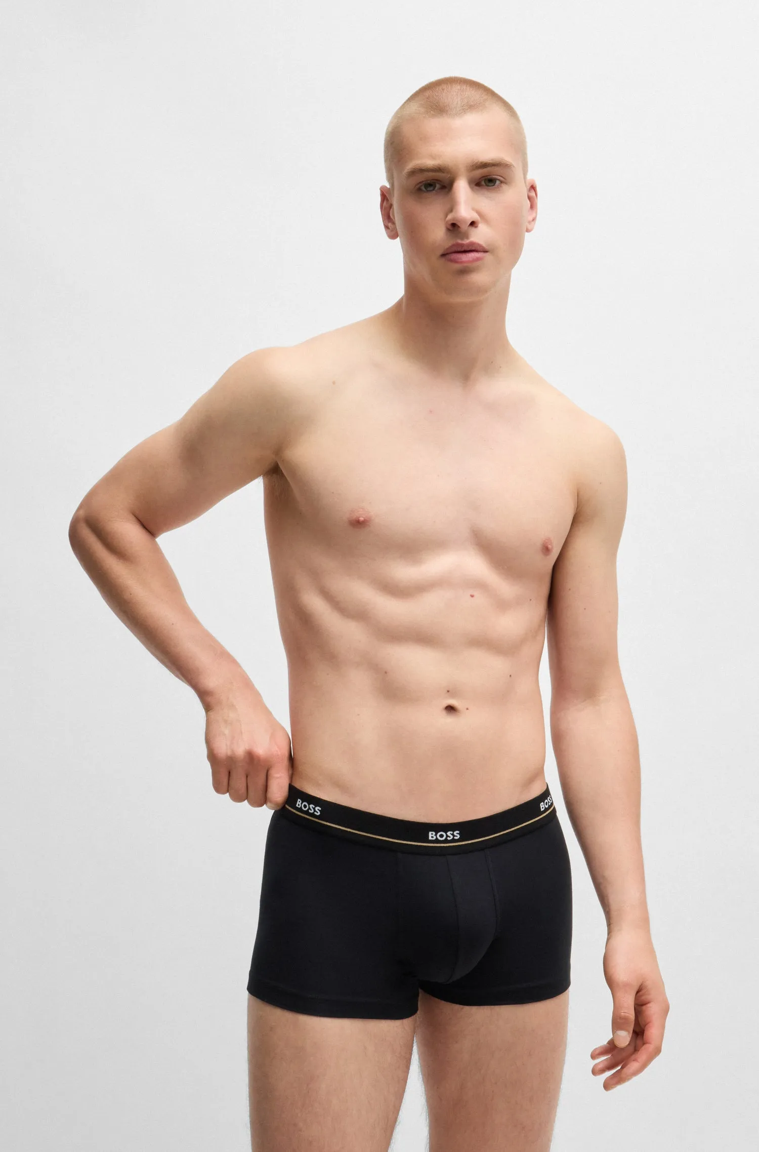 BOSS Men's Essential 5 Pack Trunks - Black/Blue/Red