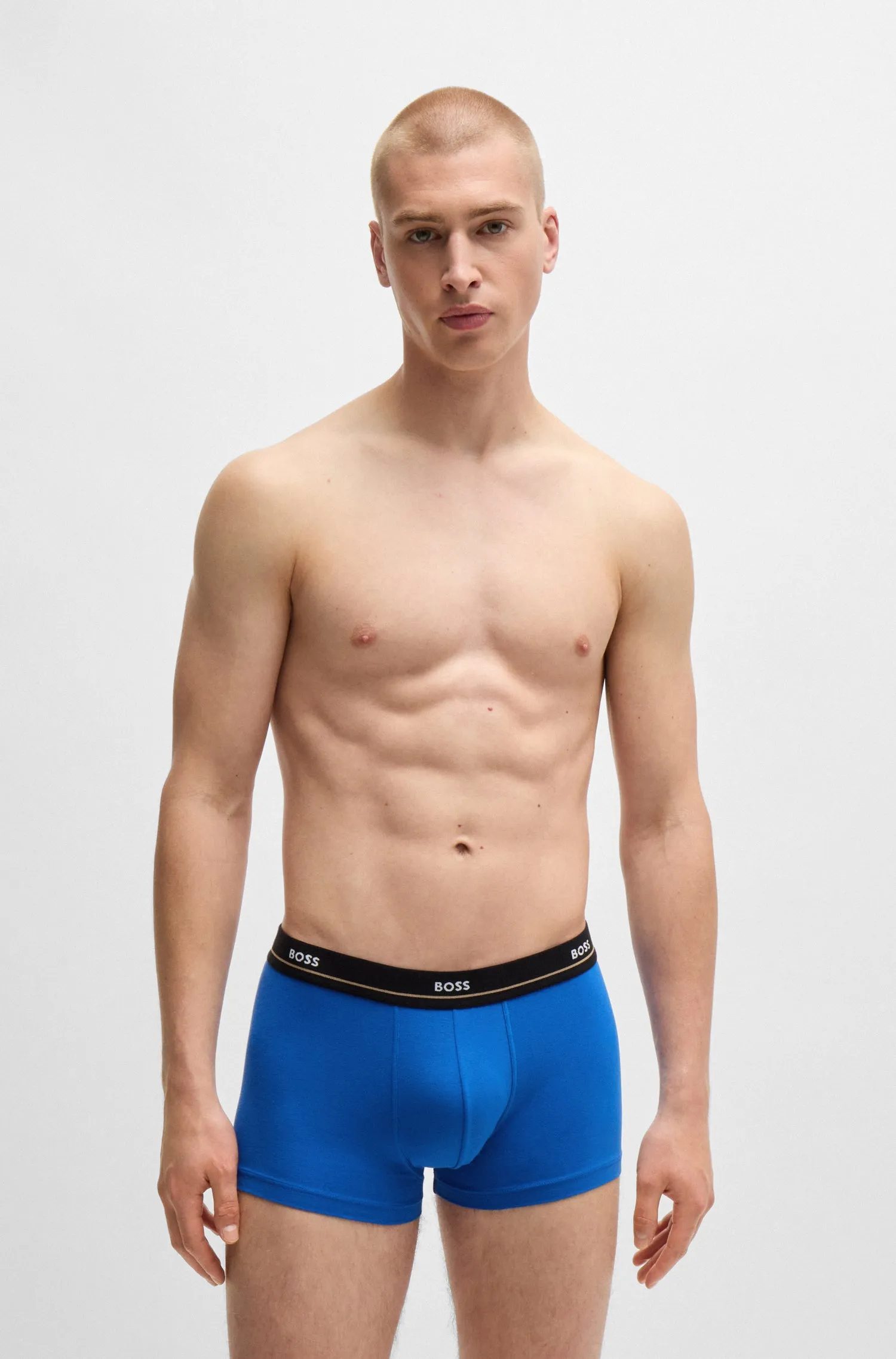 BOSS Men's Essential 5 Pack Trunks - Black/Blue/Red