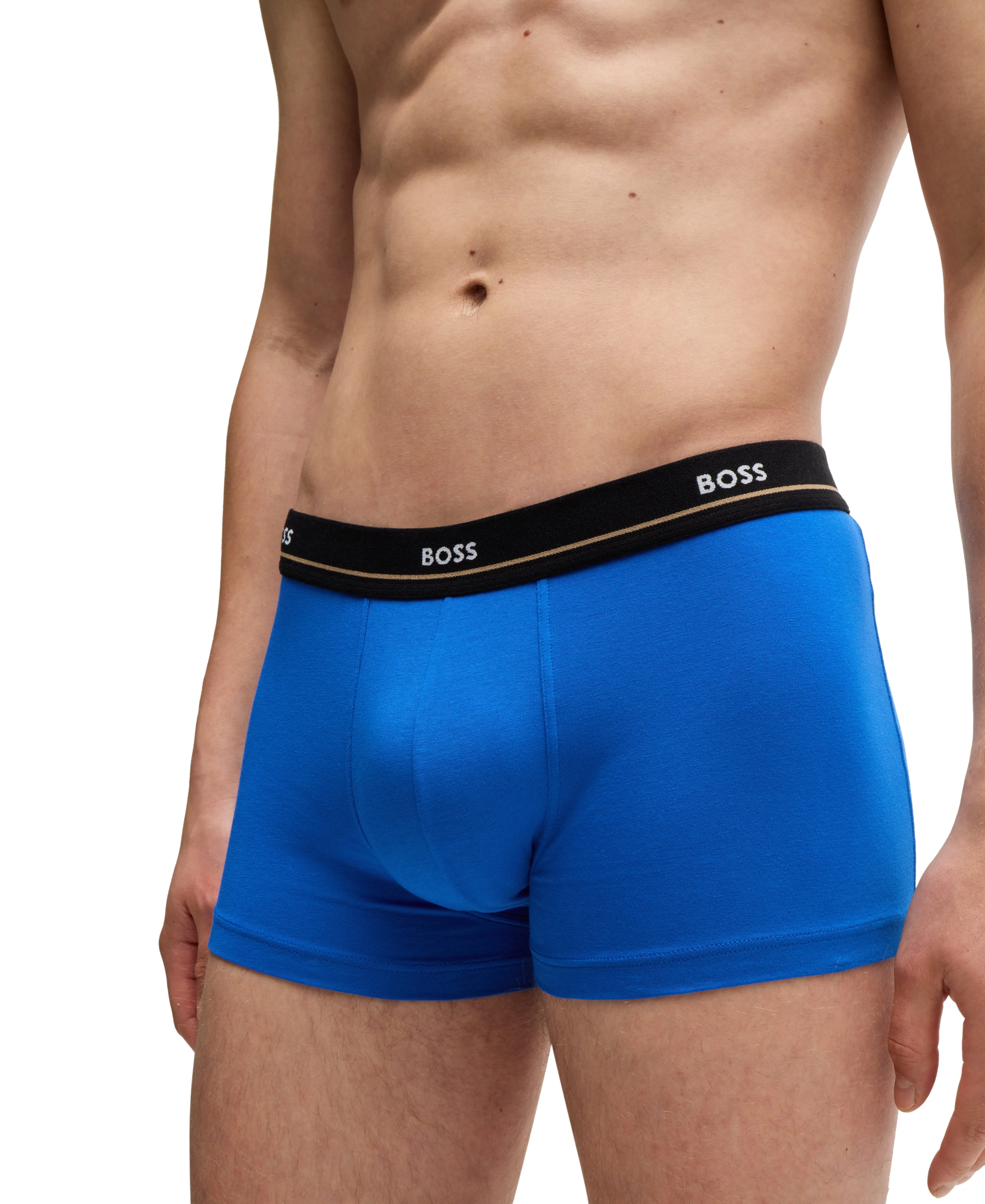 BOSS Men's Essential 5 Pack Trunks - Black/Blue/Red