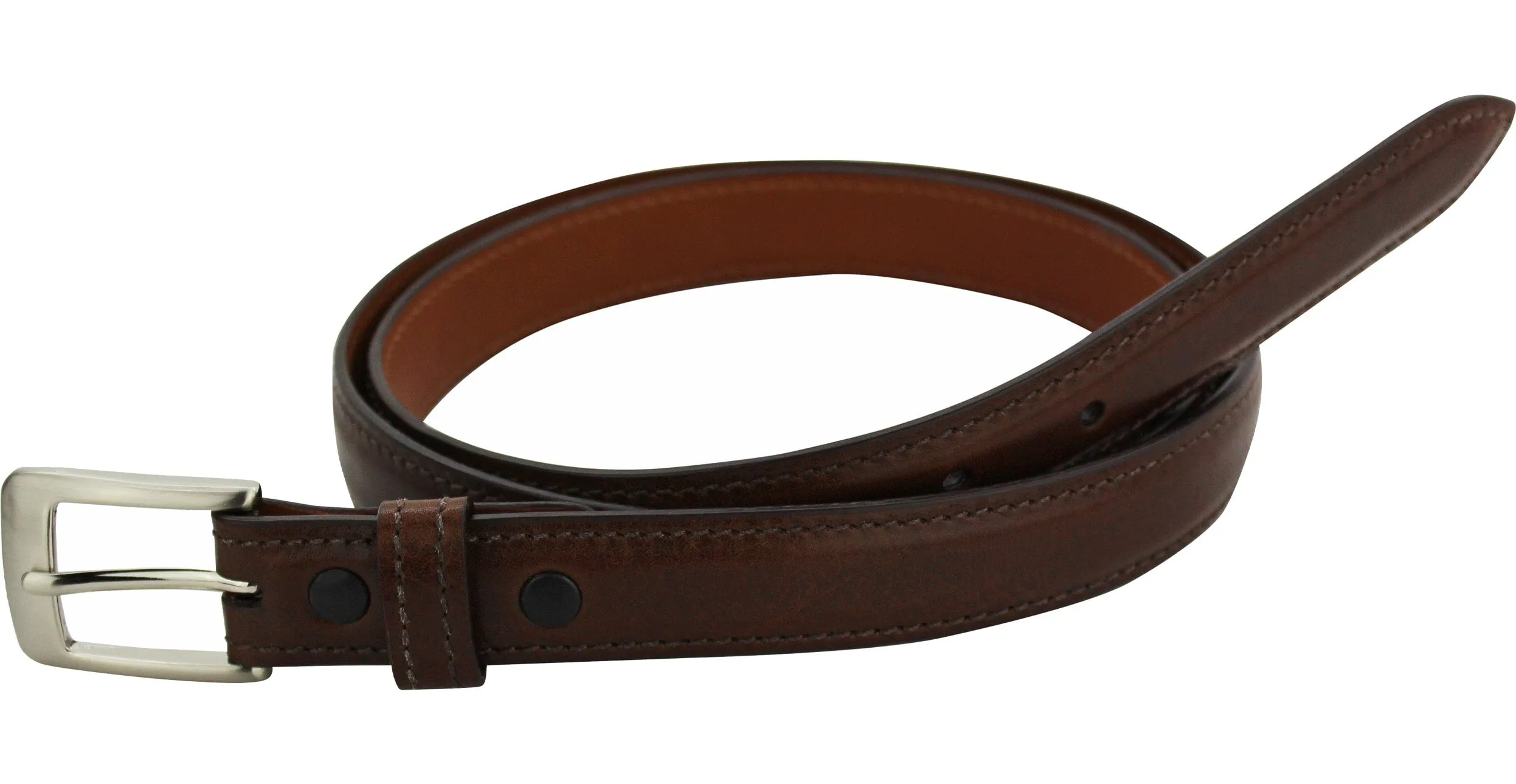 Brown Italian Calf Leather Dress Belt - 1" Wide Full Grain **Made To Order Allow 5 To 6 Weeks To Ship