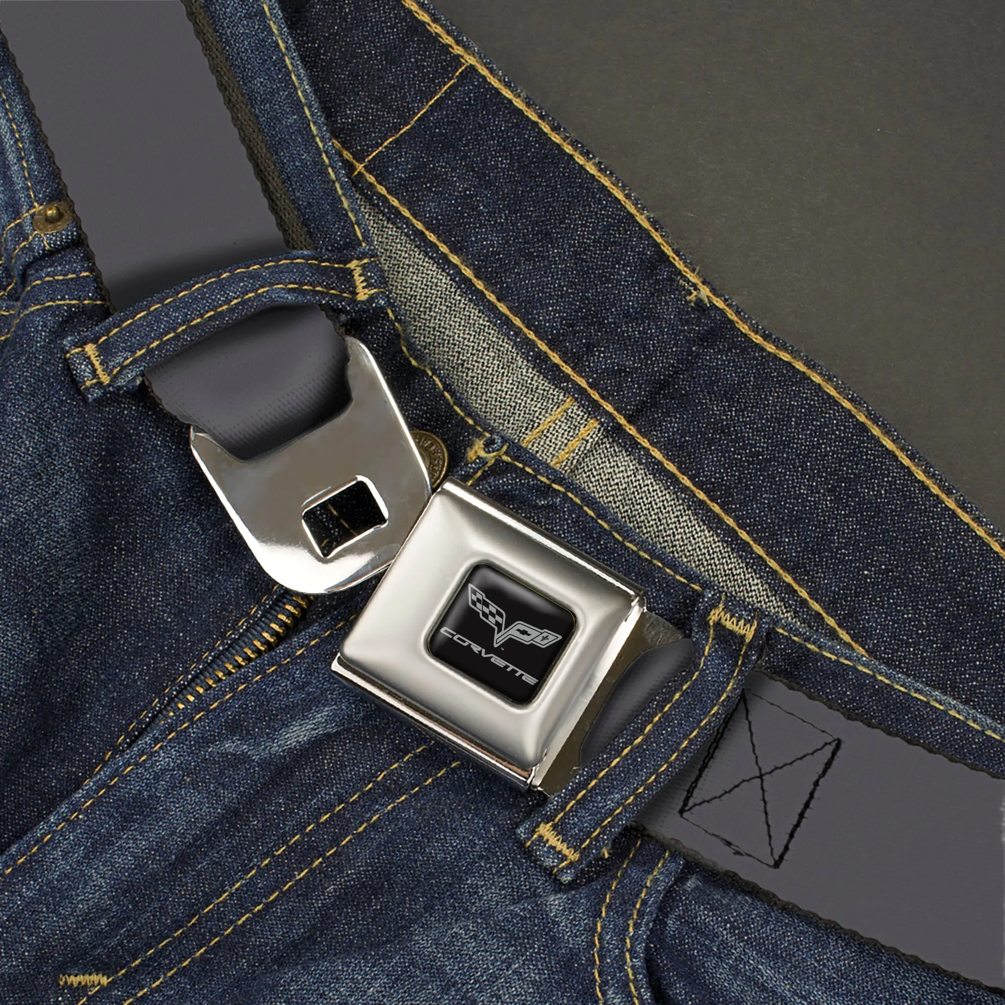 C6 Seatbelt Belt - Charcoal Webbing