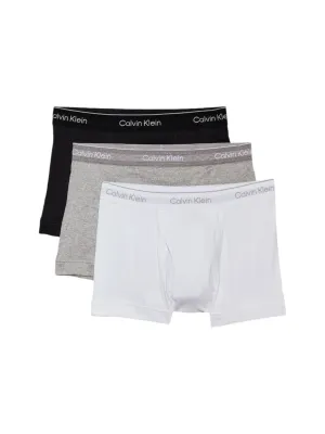 Calvin Klein Mens Cotton Classics Trunk 3 Pack - Black/Grey Heather/White