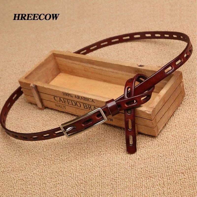 Chic Genuine Leather Knot Belt with Stylish Pin Buckle - Essential Accessory for Women