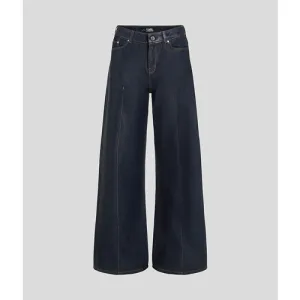 COATED WIDE LEG DENIM PANTS