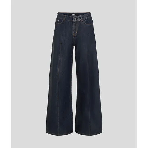 COATED WIDE LEG DENIM PANTS