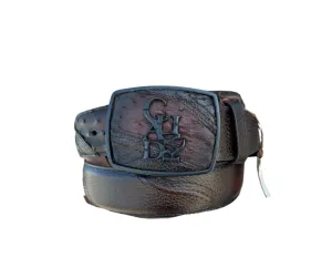Cuadra BC280 MN Flame Brown Ostrich Stitching Belt