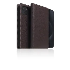 D8 [MagSafe Detachable] Full Grain Leather Diary Case for iPhone 15 Plus (Brown Cream)