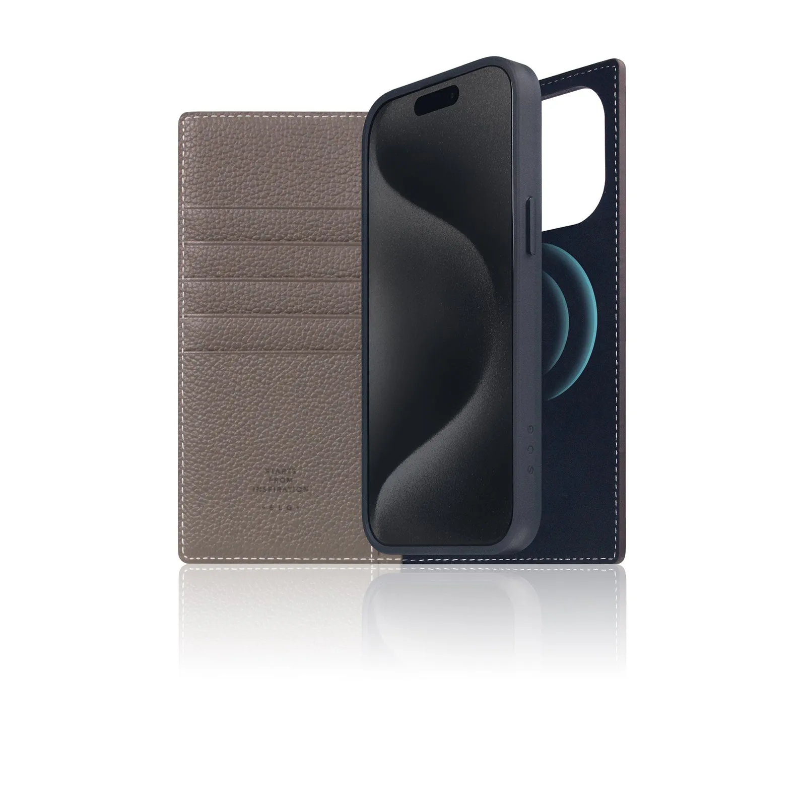 D8 [MagSafe Detachable] Full Grain Leather Diary Case for iPhone 15 Pro Max (Etoffe Cream)