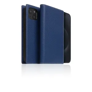 D8 [MagSafe Detachable] Full Grain Leather Diary Case for iPhone 16 Plus (Navy Blue)