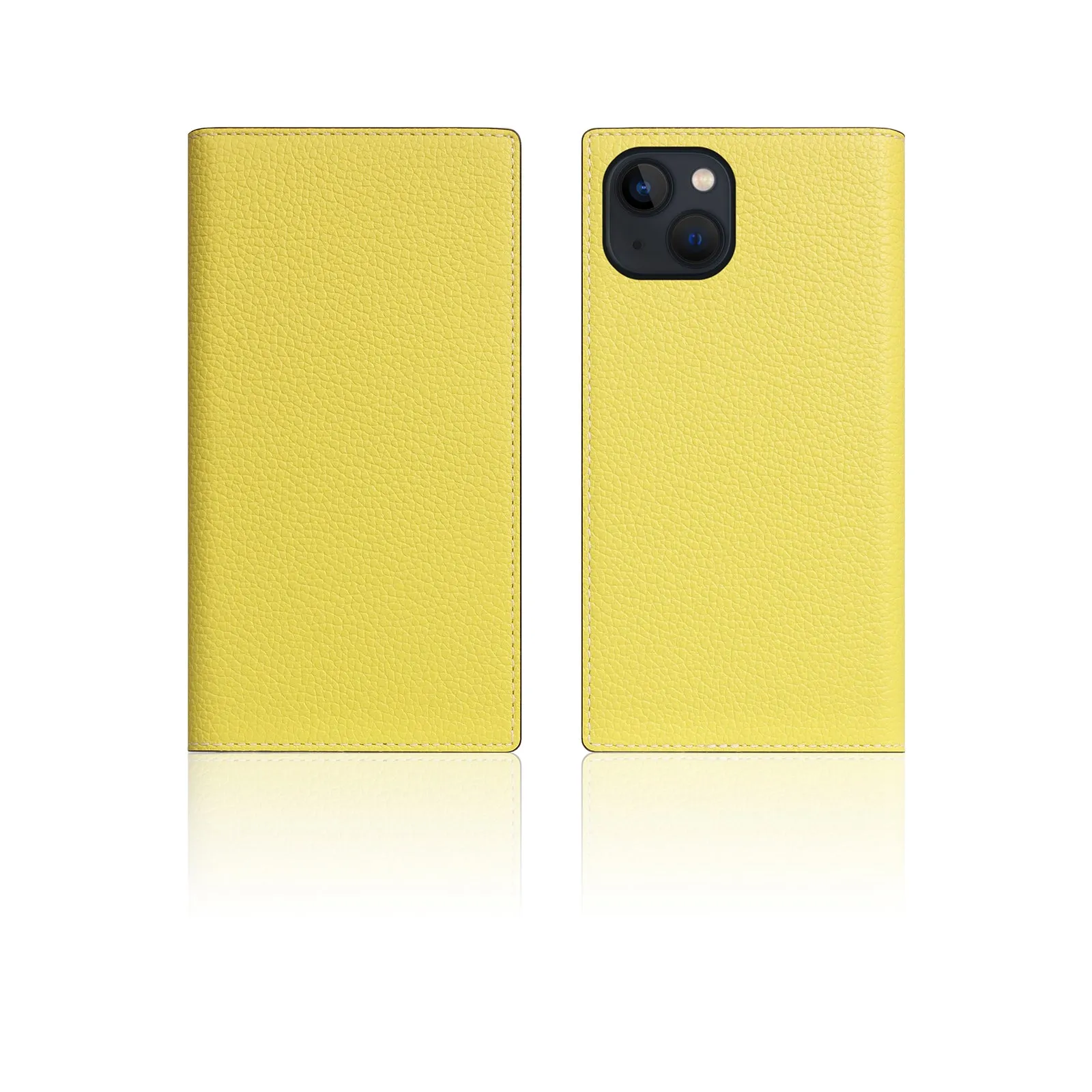 D8 [MagSafe Detachable] Neon Full Gran Leather Diary Case for iPhone 16 (Lemon)