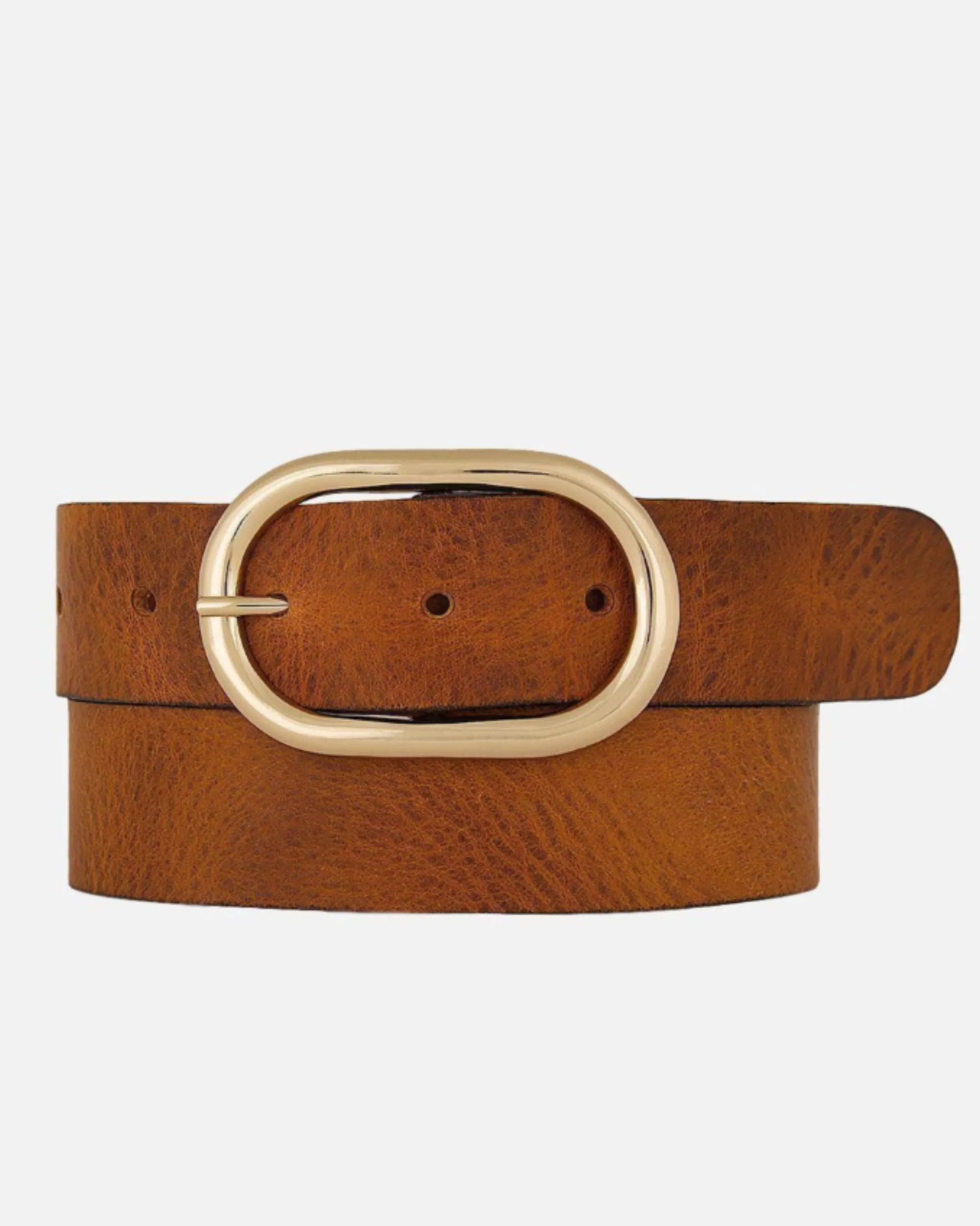 Daphne | Oval Buckle Leather Belt