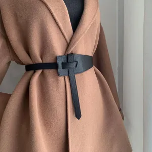 Designer Belts for Women High Quality Knot Soft Pu Leather Long Cummerbunds Wide Coat Ceinture Femme Dress Waistband Cintos