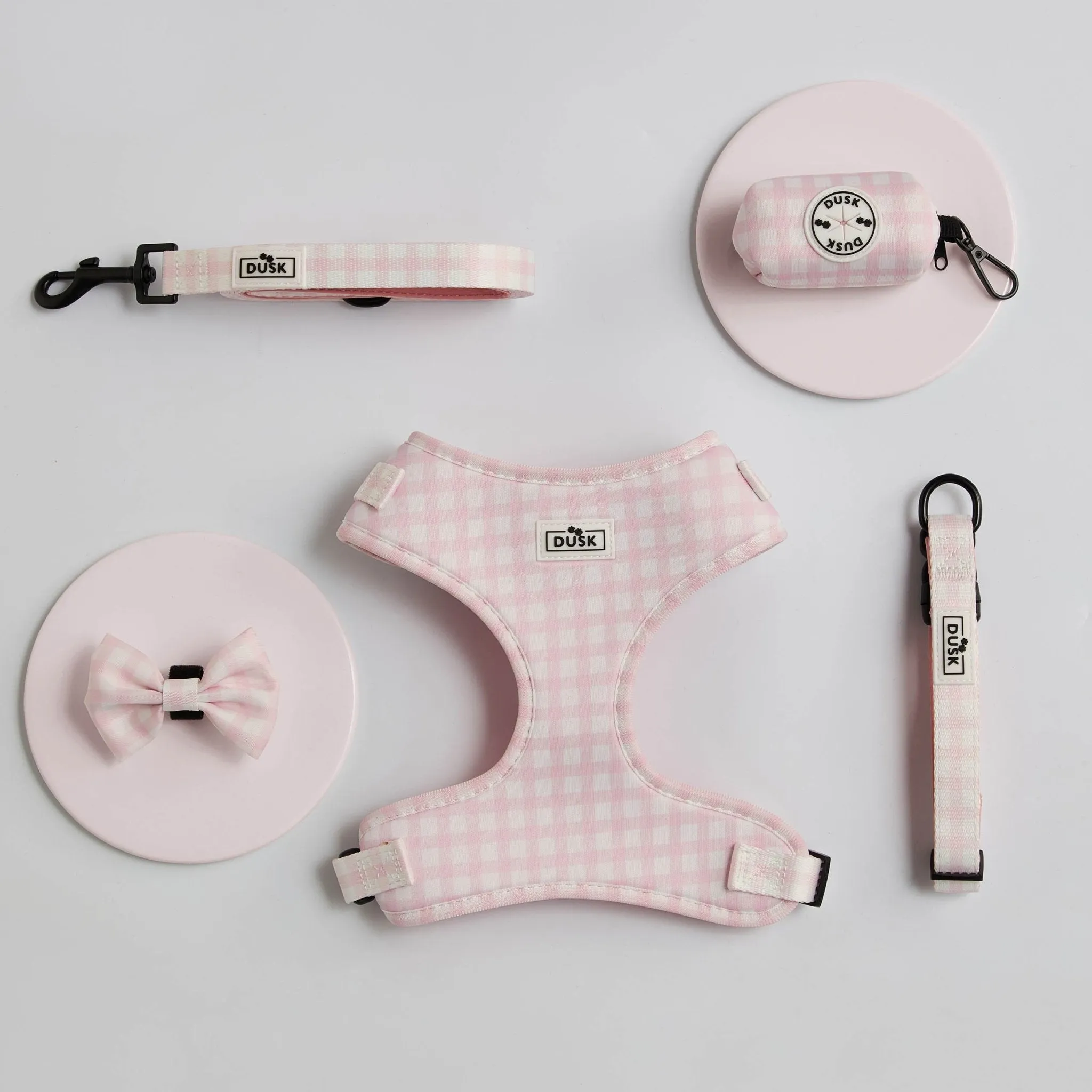 Dog Harness, Lead, Collar Set - Size Small - Pink