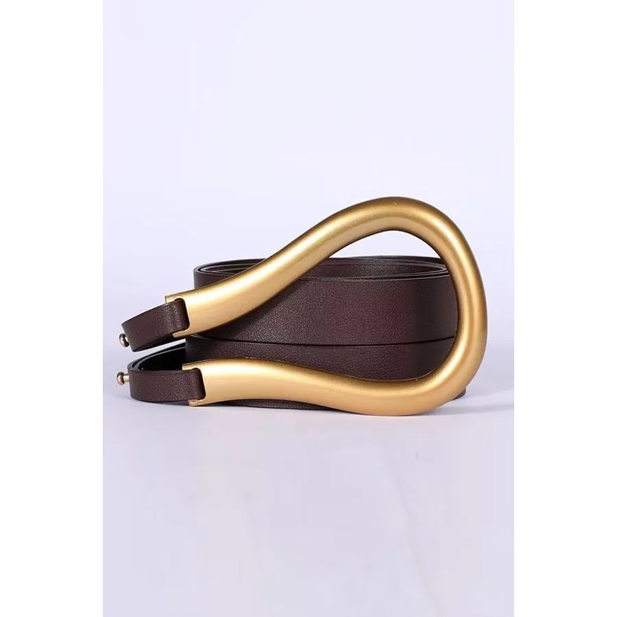 EleganceStrap Slim PU Alloy-Buckle Waistband