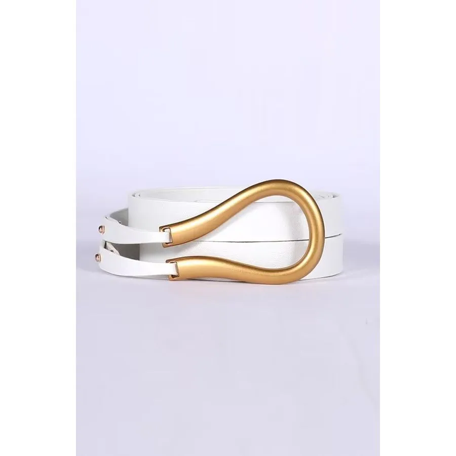 EleganceStrap Slim PU Alloy-Buckle Waistband