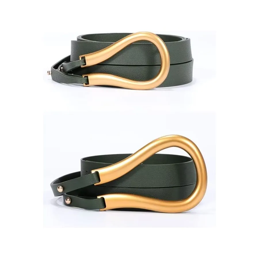 EleganceStrap Slim PU Alloy-Buckle Waistband