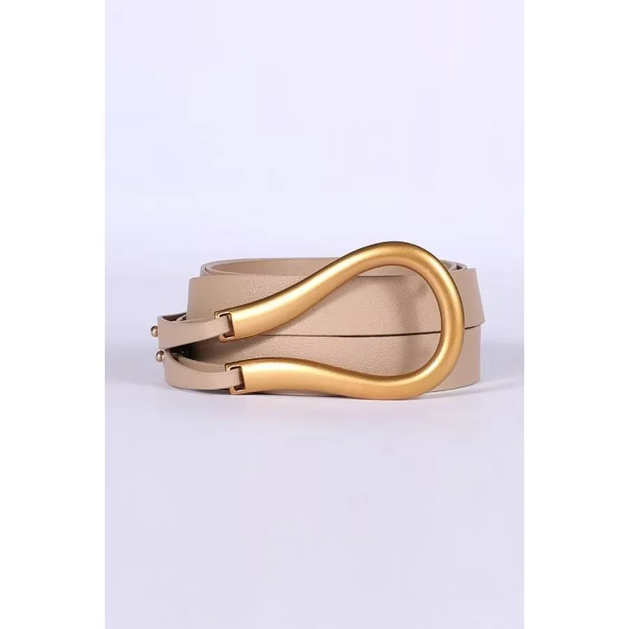 EleganceStrap Slim PU Alloy-Buckle Waistband