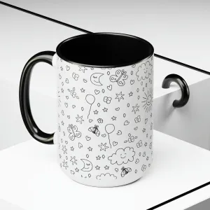 Elegant Duo Ceramic Coffee Mug Set - 2 Pieces