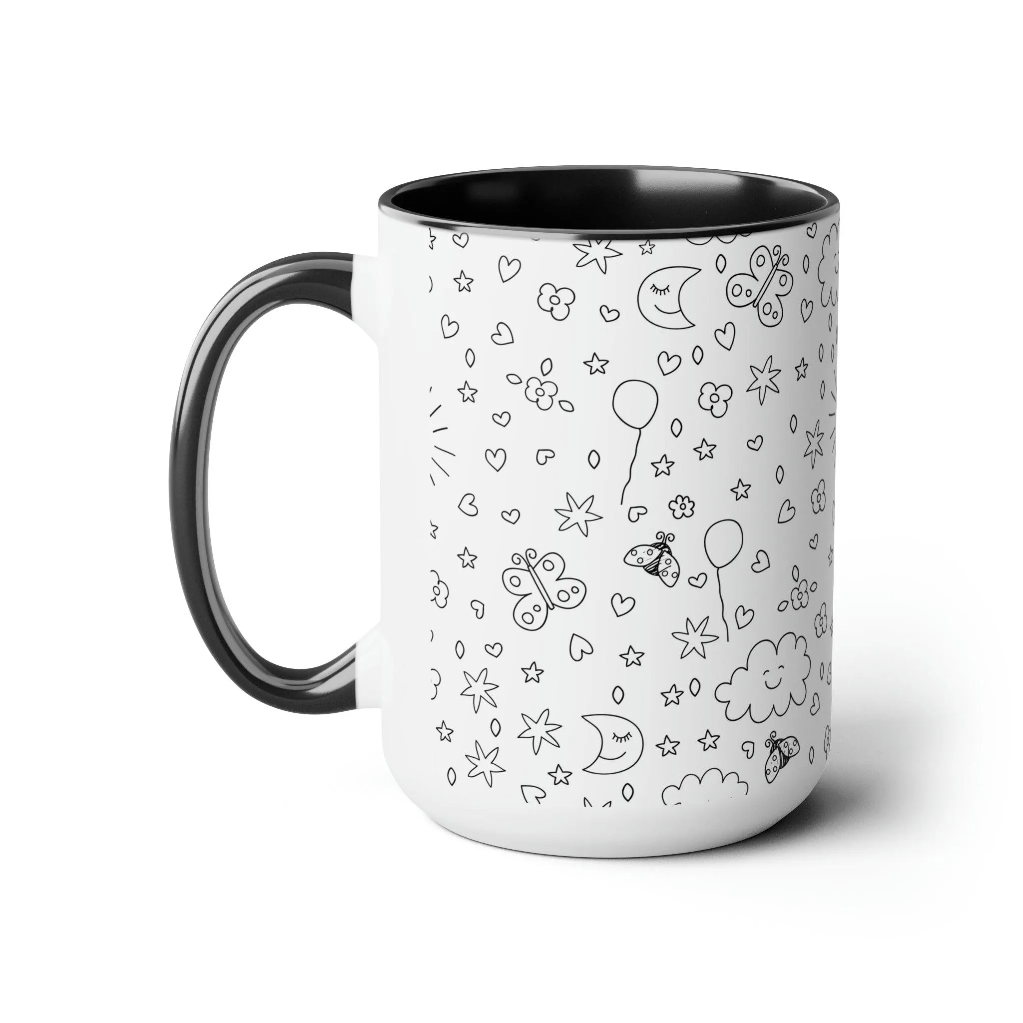 Elegant Duo Ceramic Coffee Mug Set - 2 Pieces