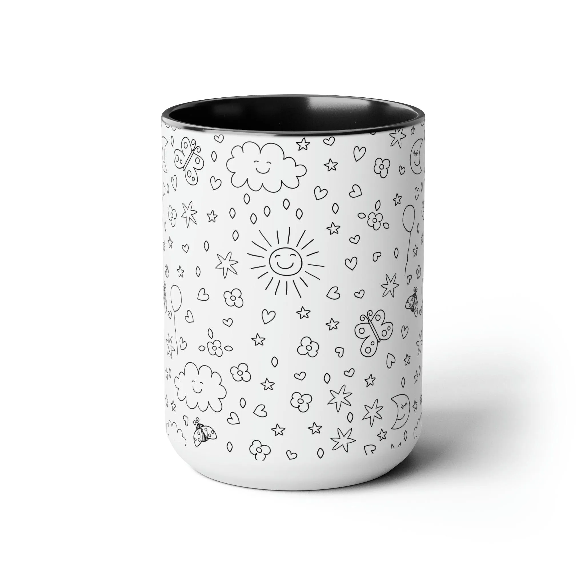 Elegant Duo Ceramic Coffee Mug Set - 2 Pieces