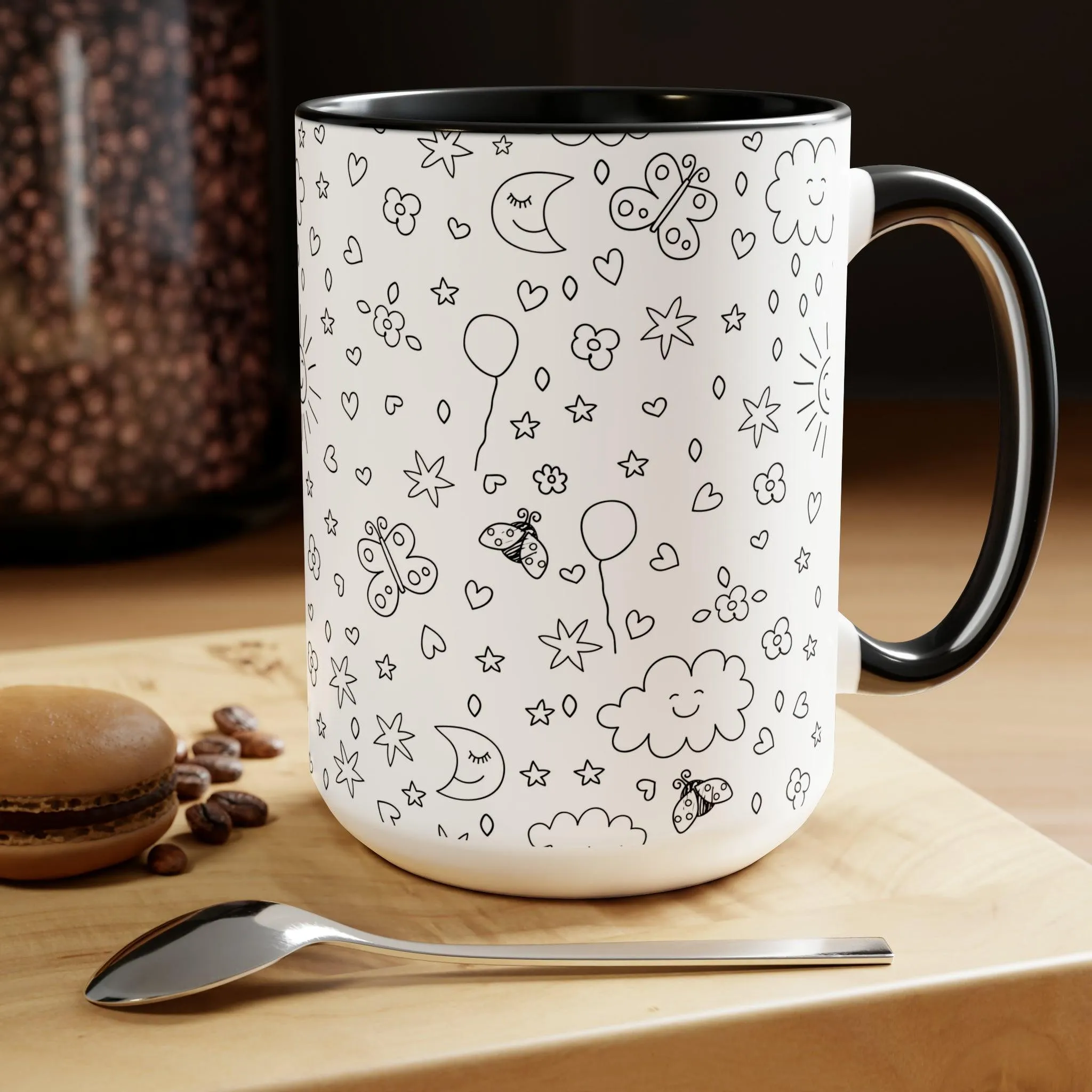 Elegant Duo Ceramic Coffee Mug Set - 2 Pieces
