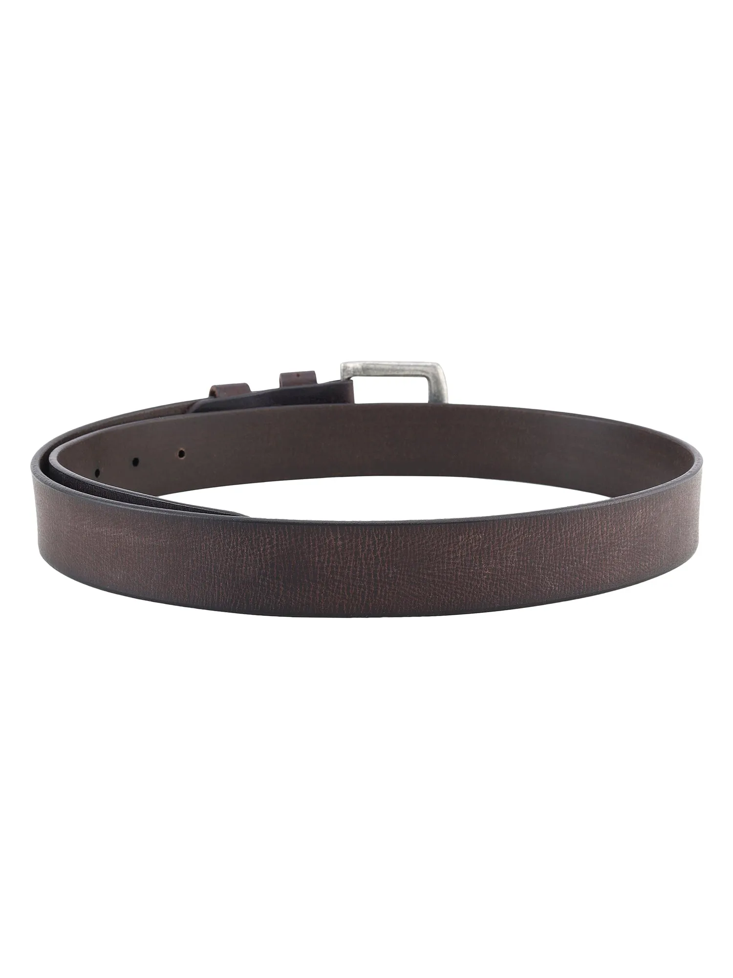 Full Grain Dark Brown Genuine Leather Men's Belt