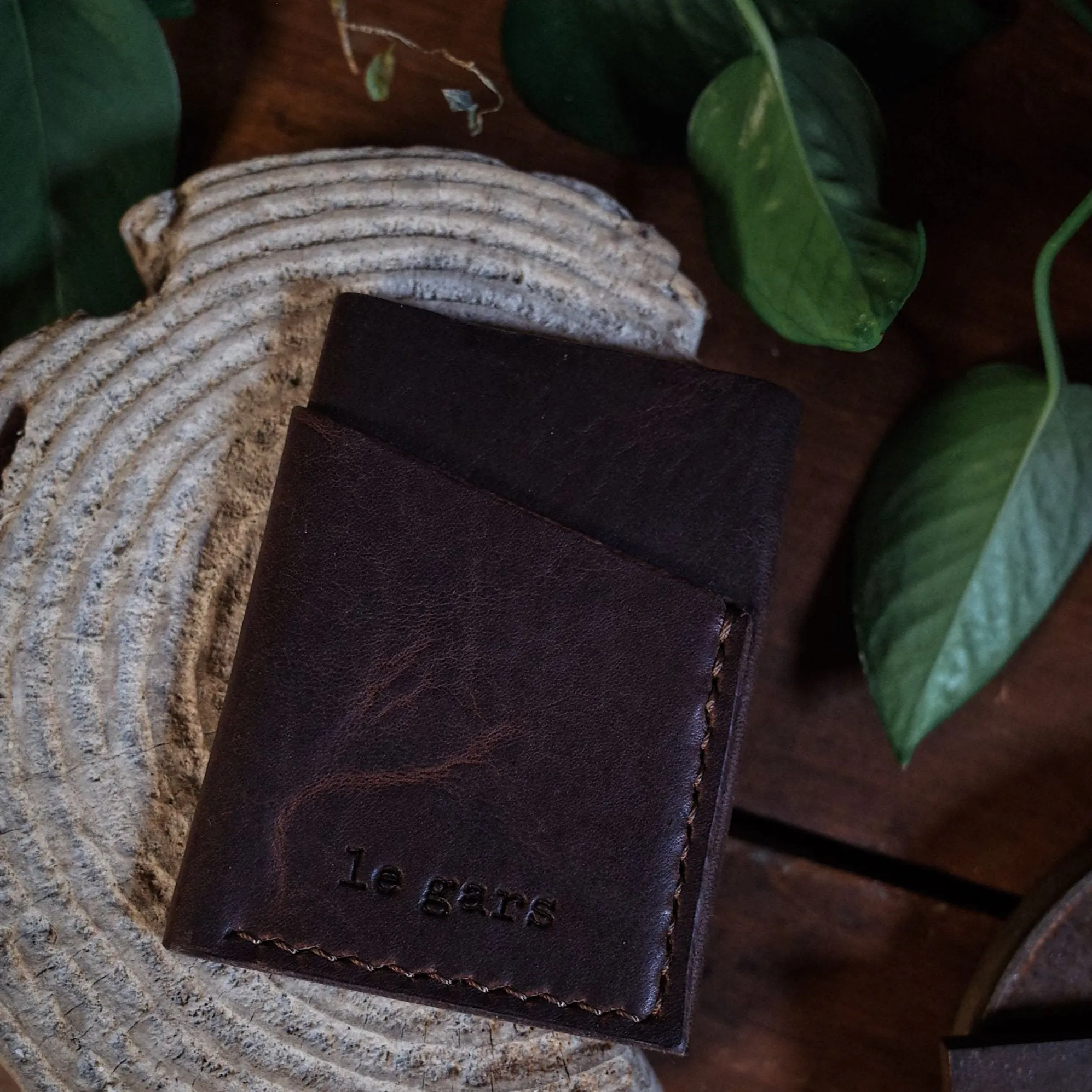 Gaspé Leather Cardholder – Dark Brown Edition