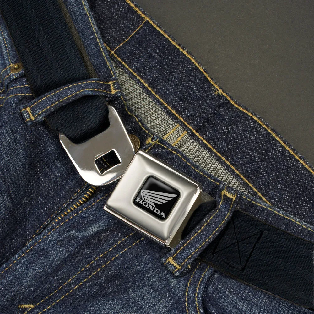 Honda Motorcycle Black/Silver Seatbelt Belt - Black Panel Webbing