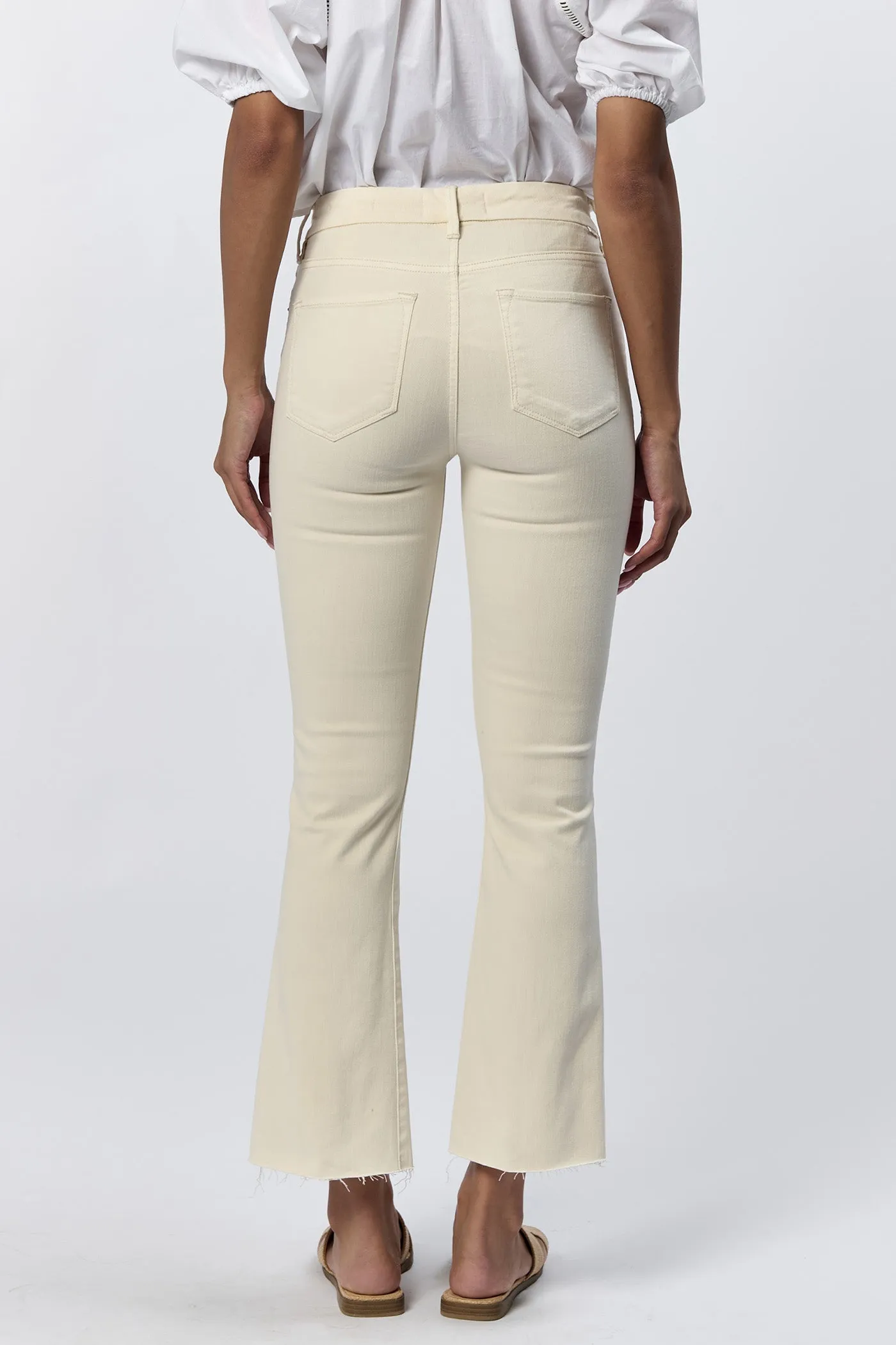 JEANNE MID RISE CROPPED FLARE JEANS WHEAT