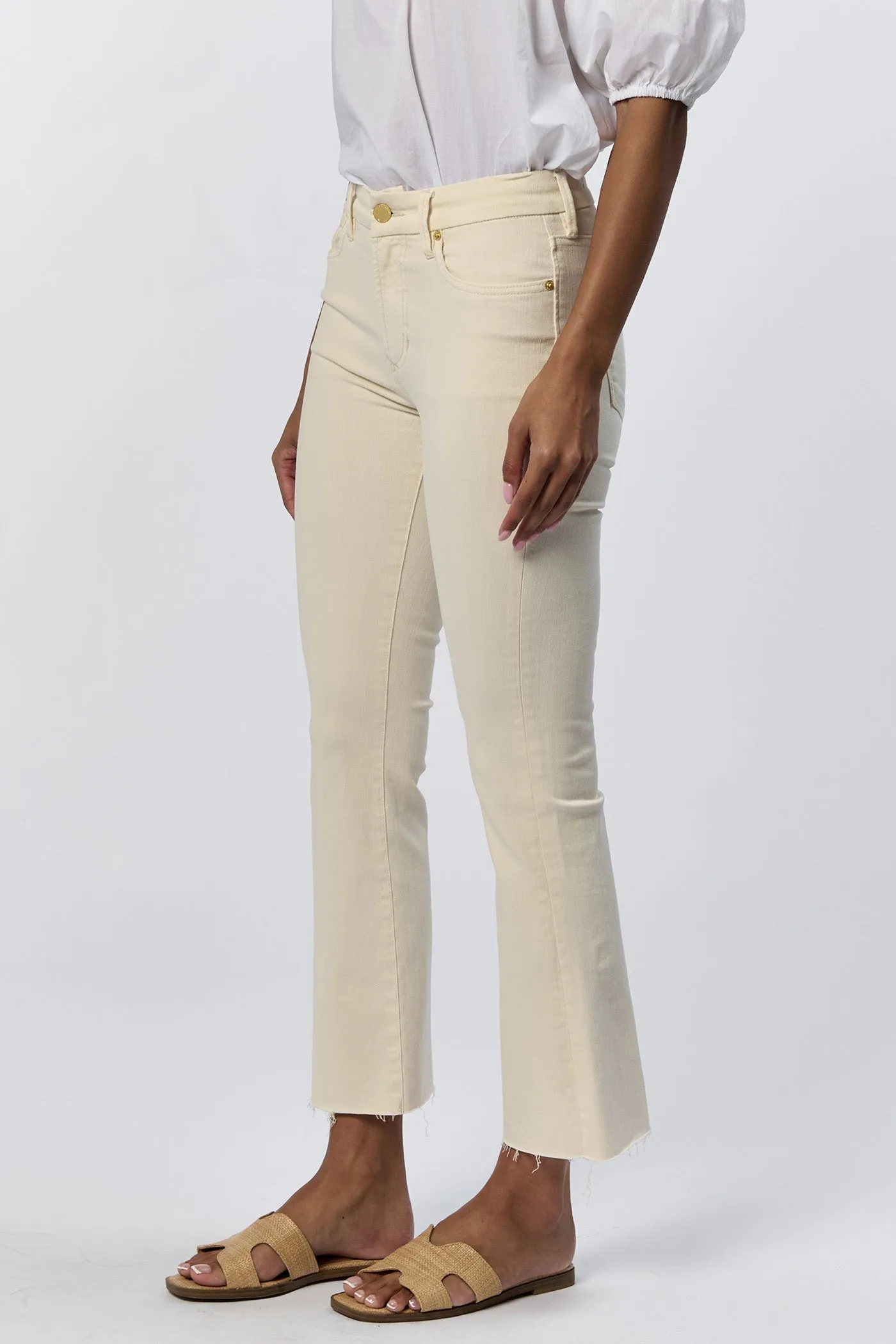 JEANNE MID RISE CROPPED FLARE JEANS WHEAT