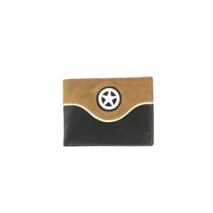 M&f Men's Nocona Belt Star Concho Bi-Fold Leather Black Wallet