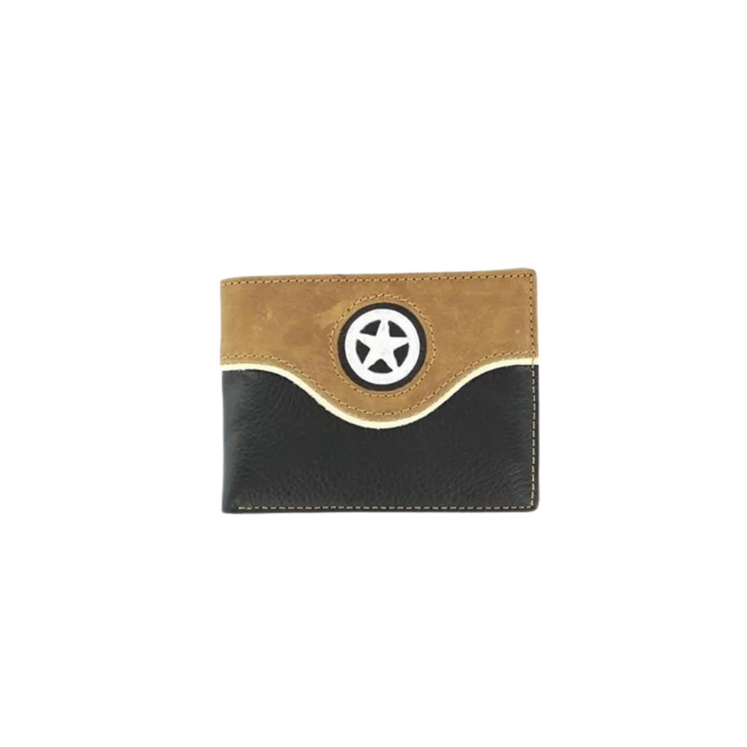 M&f Men's Nocona Belt Star Concho Bi-Fold Leather Black Wallet